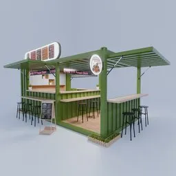 Modern Green Container Cafe