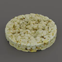 "3D scanned Rice Cake model for Blender 3D featuring a variety of toppings and textures including tremella-fuciformis, cheerios, and girih. The model is inspired by Wu Daozi and resembles a medieval coin texture. Perfect for RPG game items and biomedical designs."