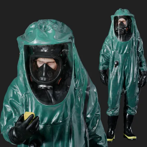 Hazmat Specialist Rigged Dark Green Suit