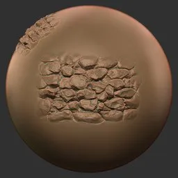 River Cobblestone Wall