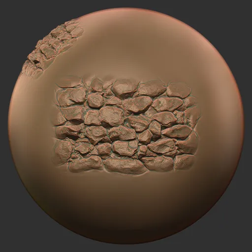 River Cobblestone Wall