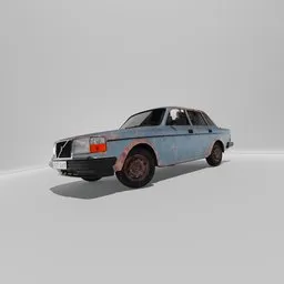 1993 Volvo 240 Old Rusty Car