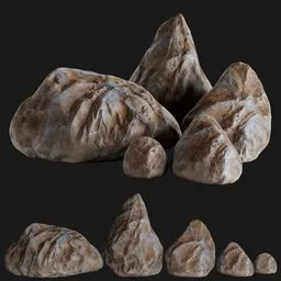 Rock Collection with Mineral Streaks