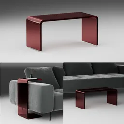 Clear Acrylic C-Shape End Table