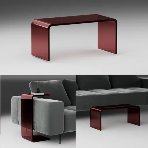 Clear Acrylic C-Shape End Table
