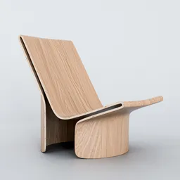 Twisted modern Armchair - wooden