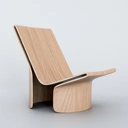Twisted modern Armchair - wooden