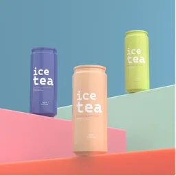 Minimalist 3D-rendered soda cans in pastel shades, ideal for creative Blender mockup scenes.