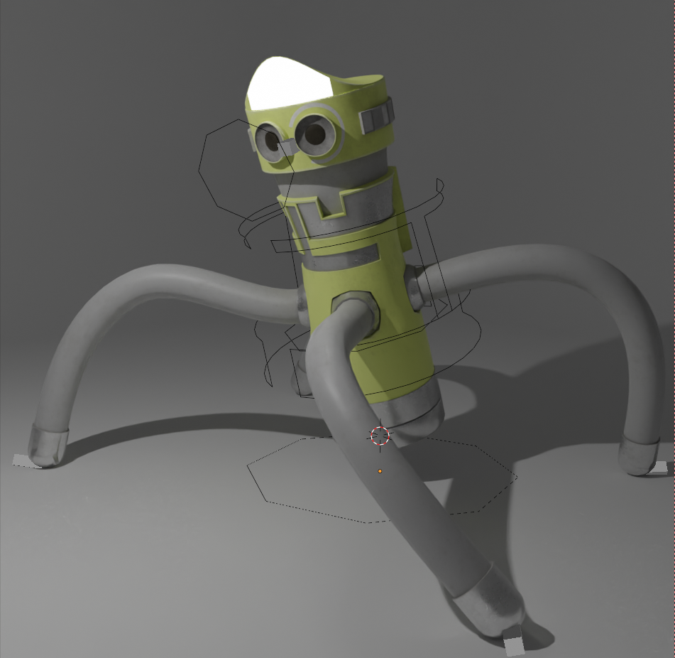 Cylindrical robot riiged+animated Robotics models BlenderKit