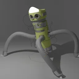 Cylindrical robot - riiged+animated