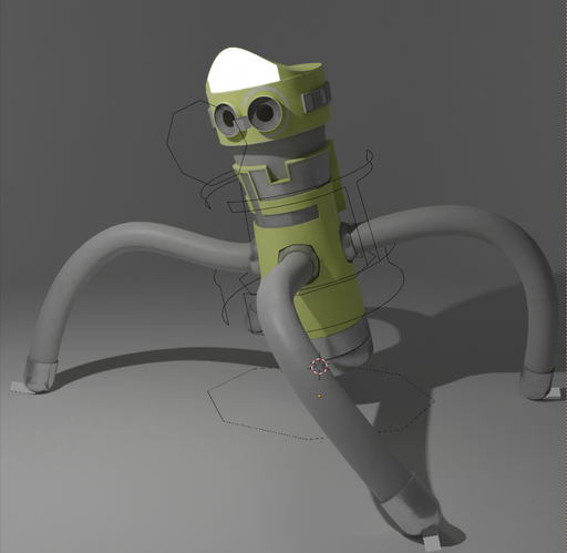 Cylindrical robot - riiged+animated | Robotics models | BlenderKit