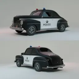 1948 Ford Coupe Police Car (Stylized)