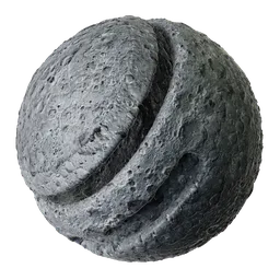 Seamless PBR Moon/Asteroid texture for 3D materials with customizable scale, rotation, displacement, and color adjustments.
