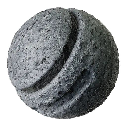 Seamless PBR Moon/Asteroid texture for 3D materials with customizable scale, rotation, displacement, and color adjustments.