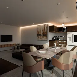 Modern Open Plan Living and Dining Room