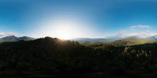 Aerial Canadian Landscape Sunny Sunset