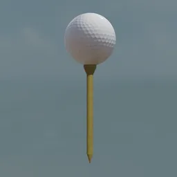 "Discover an exquisite texture-based 3D model, 'Golf Ball & Tee,' ideal for Blender 3D. This model features a golf ball on a tee against a captivating sky background. Measuring 4.25cm in diameter for the ball and 8.3cm in height for the tee, it guarantees an immersive experience. Perfect for Unreal Engine 5, Roblox, or League of Legends enthusiasts."