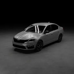 High-quality 3D model of a sporty sedan with turbocharged features and advanced design, suitable for Blender renderings.