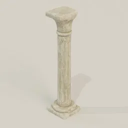 3D Gothic stone pillar model for Blender, detailed texture, optimized for cityscape rendering.