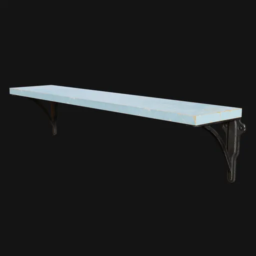 Simple Wooden Wall-Mounted Shelf Blue