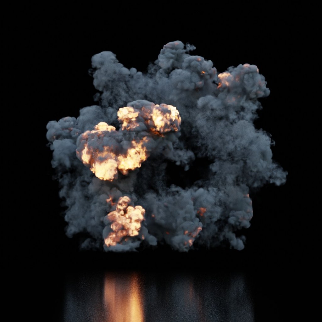 Aerial Explosion Static | FREE Simulations models | BlenderKit