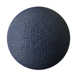High-quality seamless dark blue canvas fabric texture for PBR material in 3D modeling and rendering.