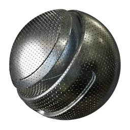 High-quality PBR texture for Procedural Diamond Plating material in metallic finish for 3D modeling and rendering in Blender.