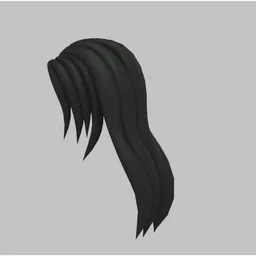 Female Stylized Medium Length Black Hair