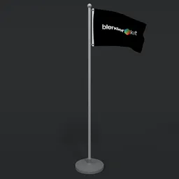 Animated BlenderKit Flag