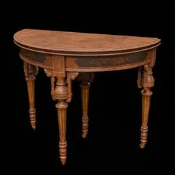 Victorian folding card table (folded)