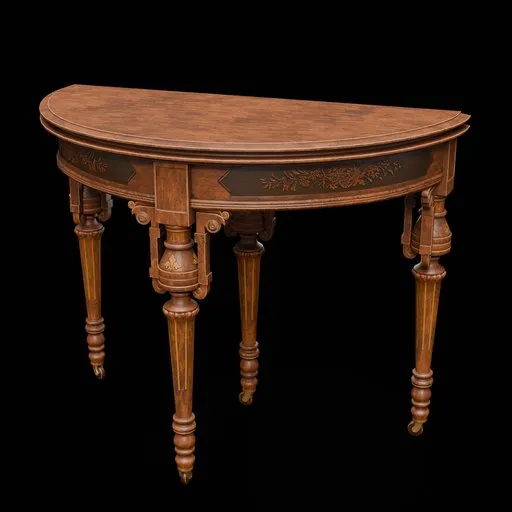 Victorian folding card table (folded)