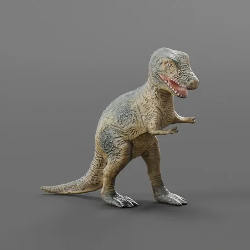 High-detail T-Rex dinosaur 3D model scanned for Blender, perfect for animation and rendering projects.