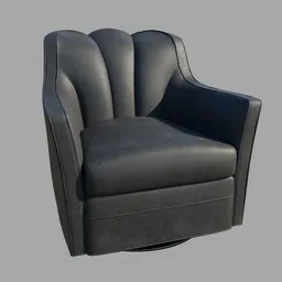 "Enhance your Blender 3D experience with a high-detail, realistic black leather armchair. This classic furniture model features a plush leather pad and separate seams, perfect for adding a touch of elegance to your 3D scenes. Explore the impeccable craftsmanship of this Blender 3D model by Esaias Boursse."