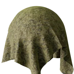 Realistic Procedural Camo Fabric PBR texture for 3D models in Blender, adaptable for games and simulations.