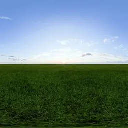 Green grass cloudy blue sky pure sky