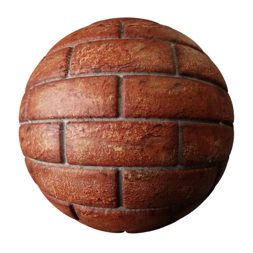 High-quality 2K PBR Red Brick texture with realistic displacement for 3D modeling in Blender and other software.