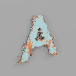 Rough metal Letter A