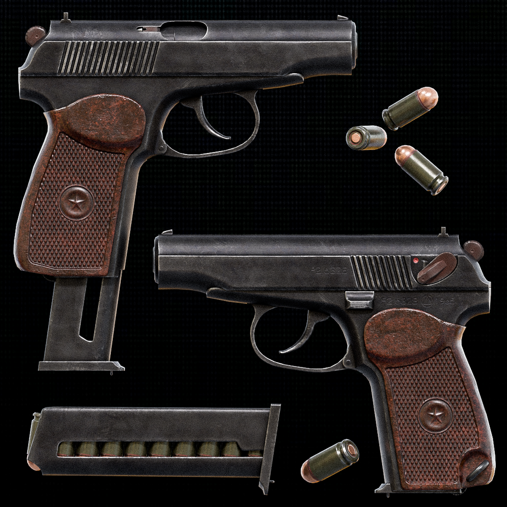 Blenderkit Download The Makarov Pm Soviet Semi Auto Pistol Model