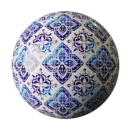 Moroccan Bloom Tile Navy