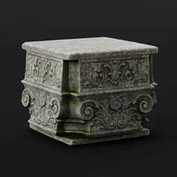 Stone Plyth Column Top Grey