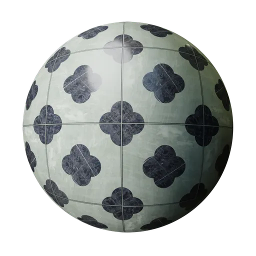 Flower marble tiles