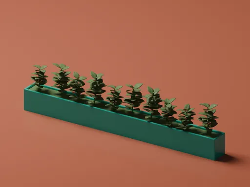 Large planter with plants