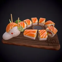 Stylized Sushi Dragon