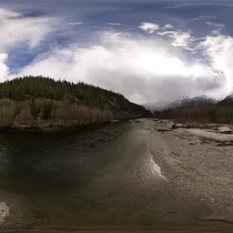 River Mountain Valley Cloudy Day
