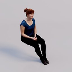 3D soul - sitting young woman Petra