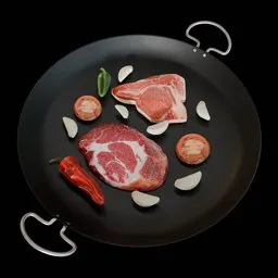 Frying Pan with Homemade Dinner