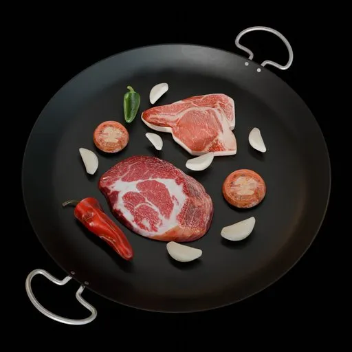 Frying Pan with Homemade Dinner