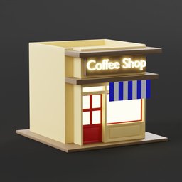Coffee Shop 3d graphic illustration