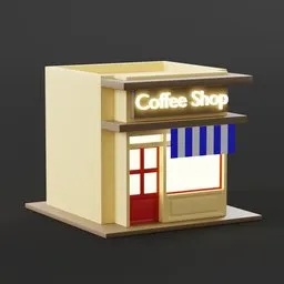 Stylized Coffee Shop Diorama