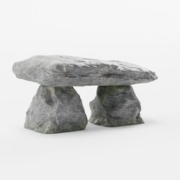"Low-poly Stone Henge Altar with PBR Textures - Blender 3D Model" optimized for environment element category search. This realistic model by Kawai Gyokudō and Gao Cen features a stone bench with two large rocks on it and limestone textures. Perfect for creating sacred architectural scenes in your 3D projects.